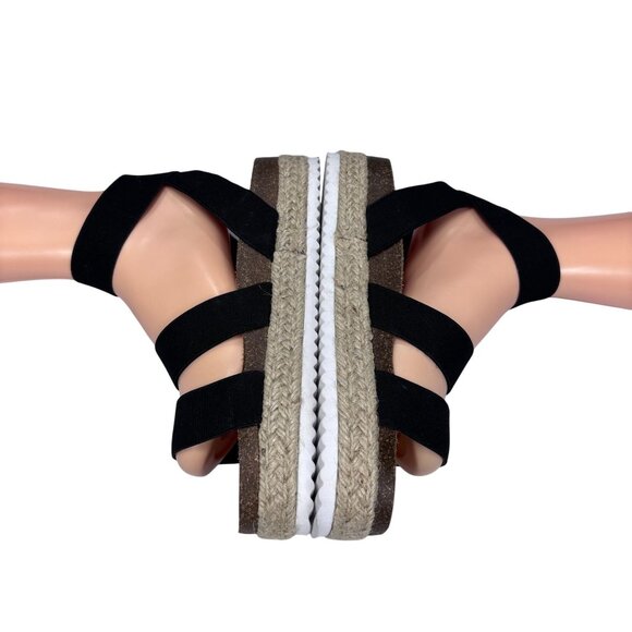 Nature Breeze Womens Strappy Black Espadrille Sandals Size 8.5 Comfortable Summe - Picture 4 of 8